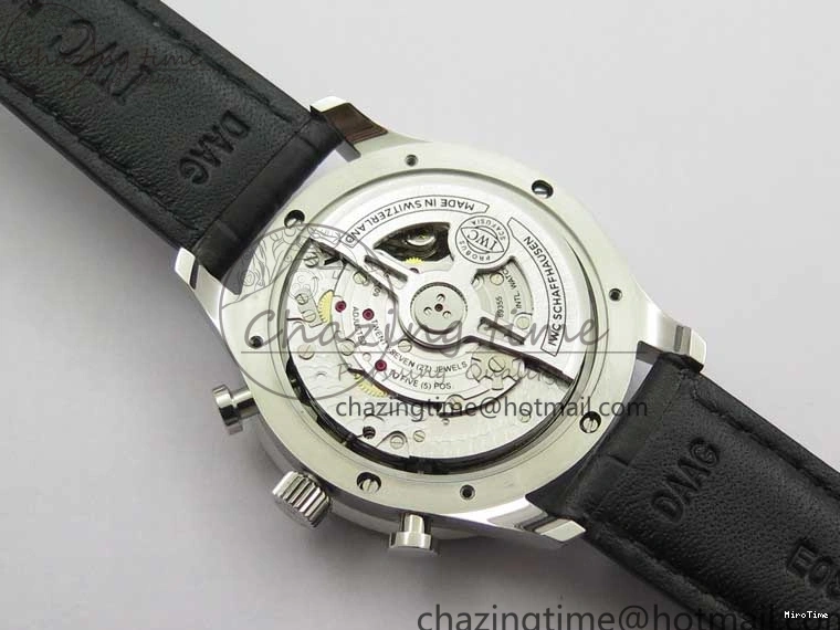 MIROTIME 0410 Elegant Portuguese IW371615 ZF 1:1 Best Edition SS Green Dial on Black Leather Strap A96355 V 7081